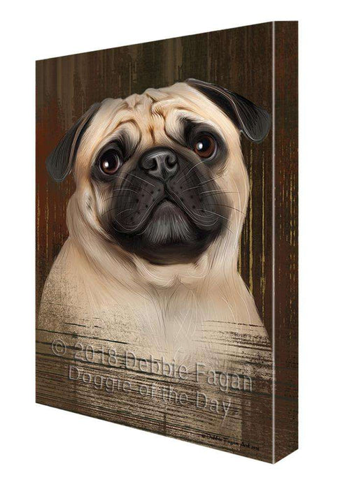 Rustic Pug Dog Canvas Print Wall Art Décor CVS70370
