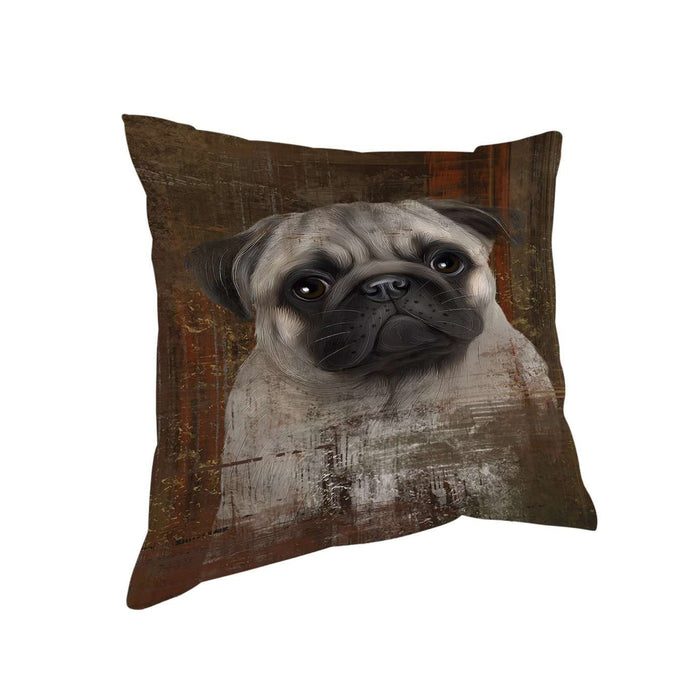 Rustic Pug Dog Pillow PIL48972