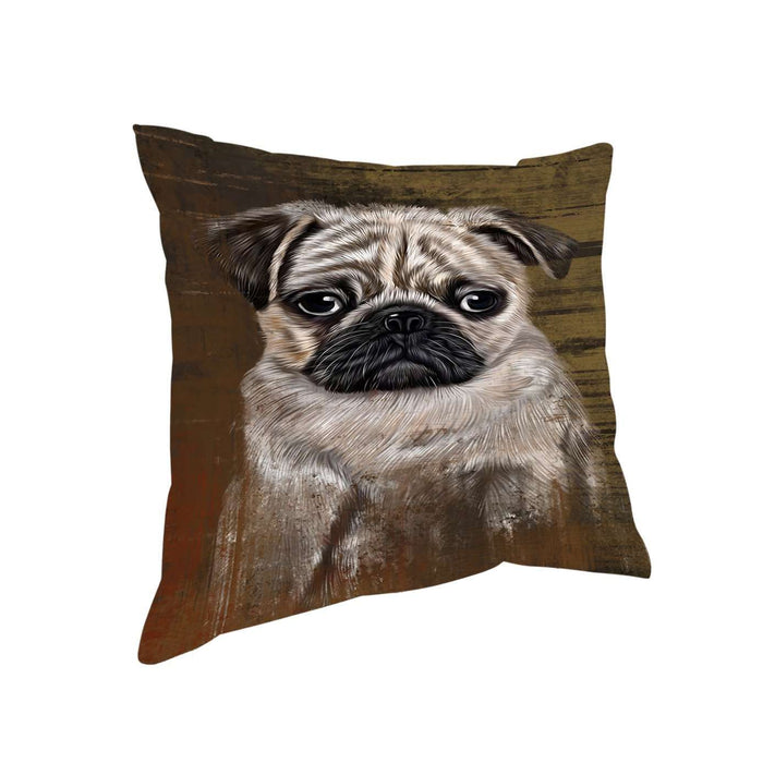 Rustic Pug Dog Pillow PIL49060