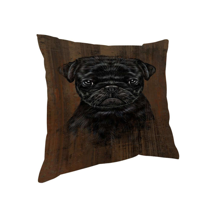 Rustic Pug Dog Pillow PIL49080