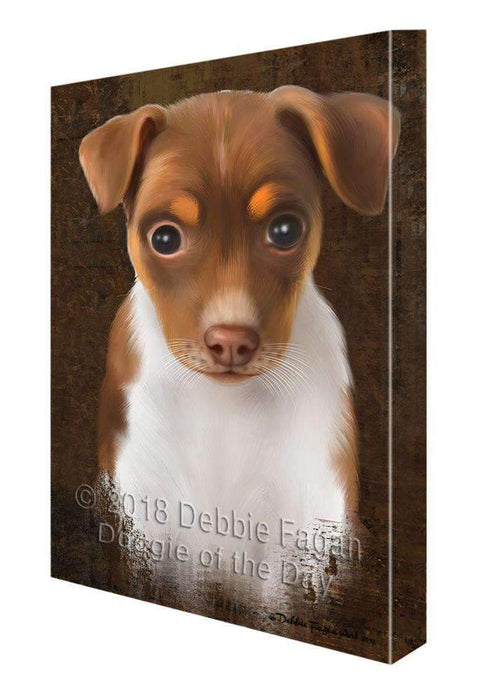 Rustic Rat Terrier Dog Canvas Print Wall Art Décor CVS108089