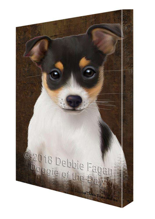 Rustic Rat Terrier Dog Canvas Print Wall Art Décor CVS108098