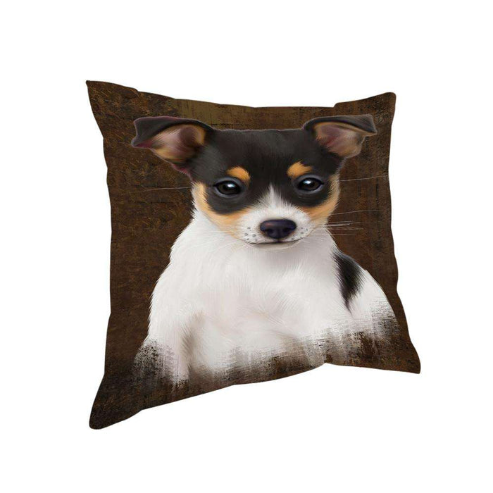 Rustic Rat Terrier Dog Pillow PIL74512