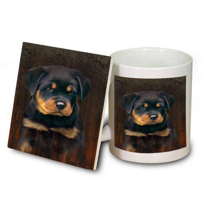 Rustic Rottweiler Dog Mug and Coaster Set MUC48251