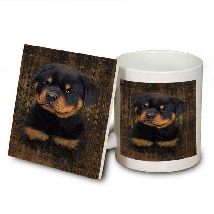 Rustic Rottweiler Dog Mug and Coaster Set MUC48252
