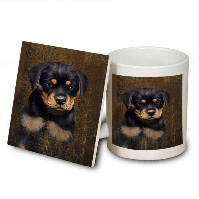 Rustic Rottweiler Dog Mug and Coaster Set MUC48254