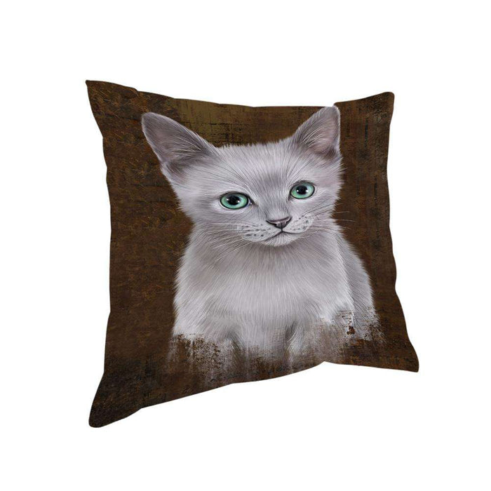 Rustic Russian Blue Cat Pillow PIL74520