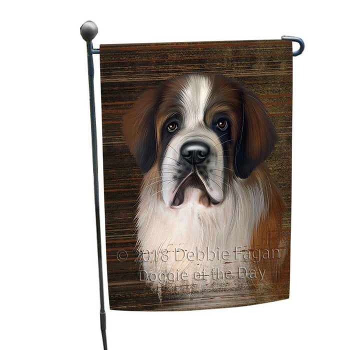 Rustic Saint Bernard Dog Garden Flag GFLG50352