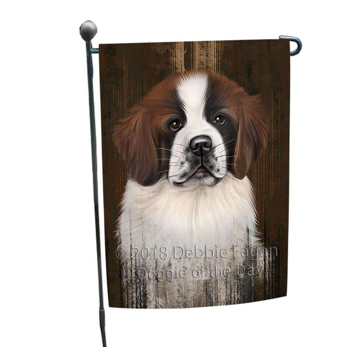 Rustic Saint Bernard Dog Garden Flag GFLG50353