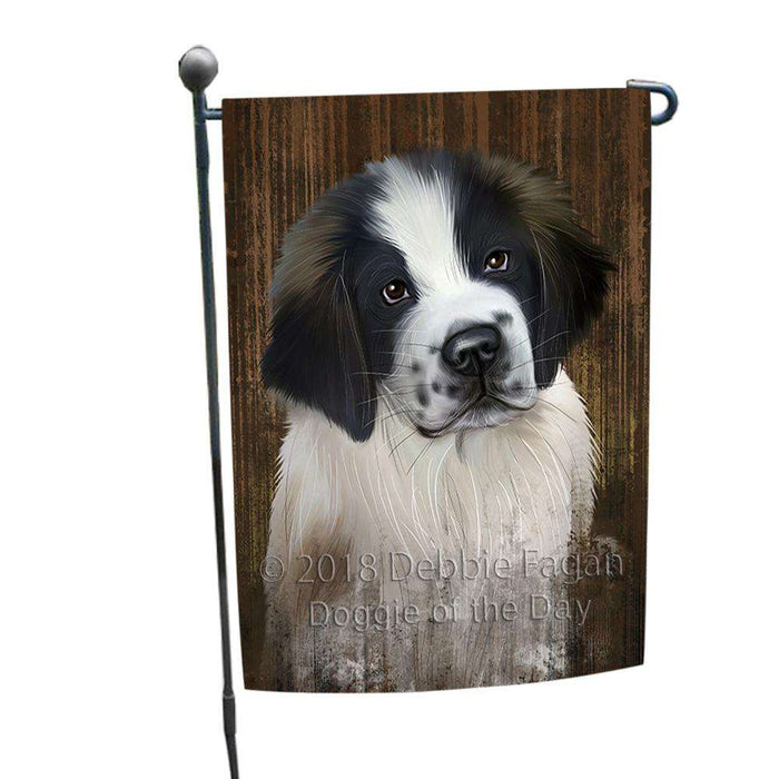 Rustic Saint Bernard Dog Garden Flag GFLG50354