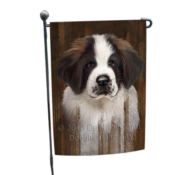 Rustic Saint Bernard Dog Garden Flag GFLG50355