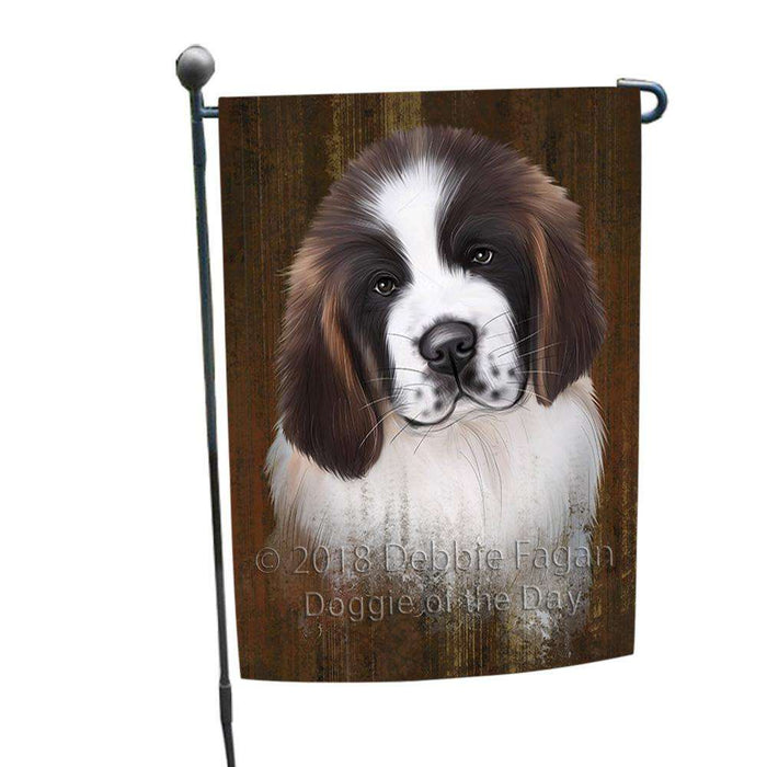 Rustic Saint Bernard Dog Garden Flag GFLG50356