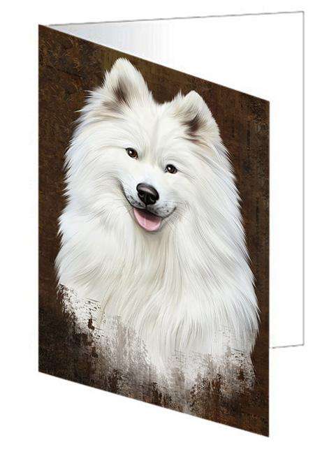 Rustic Samoyed Dog Handmade Artwork Assorted Pets Greeting Cards and Note Cards with Envelopes for All Occasions and Holiday Seasons GCD67454