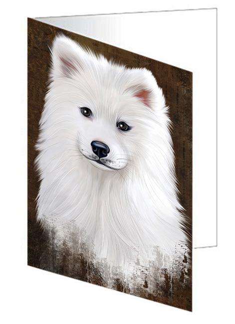 Rustic Samoyed Dog Handmade Artwork Assorted Pets Greeting Cards and Note Cards with Envelopes for All Occasions and Holiday Seasons GCD67457