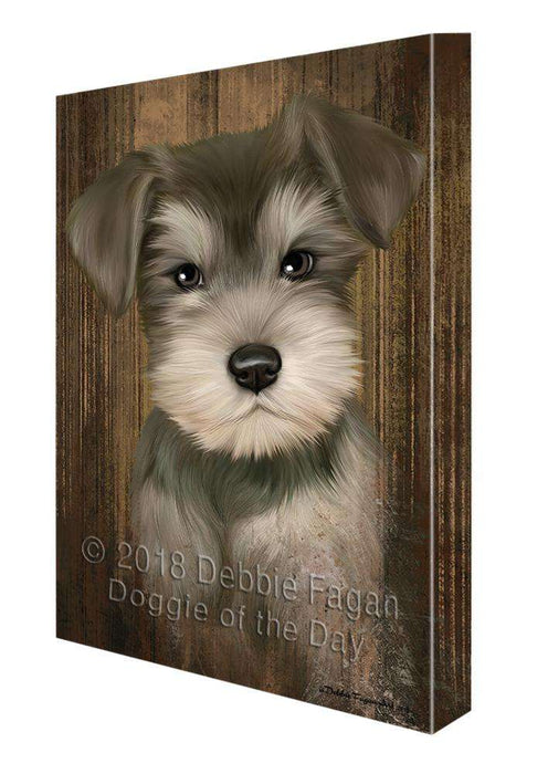 Rustic Schnauzer Dog Canvas Print Wall Art Décor CVS70514
