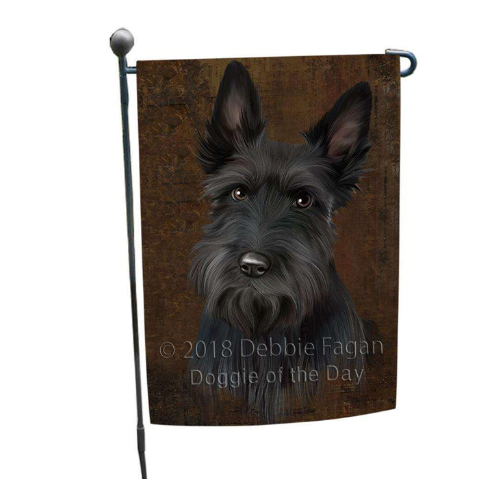 Rustic Scottish Terrier Dog Garden Flag GFLG54539