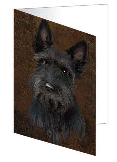 Rustic Scottish Terrier Dog Handmade Artwork Assorted Pets Greeting Cards and Note Cards with Envelopes for All Occasions and Holiday Seasons GCD67460