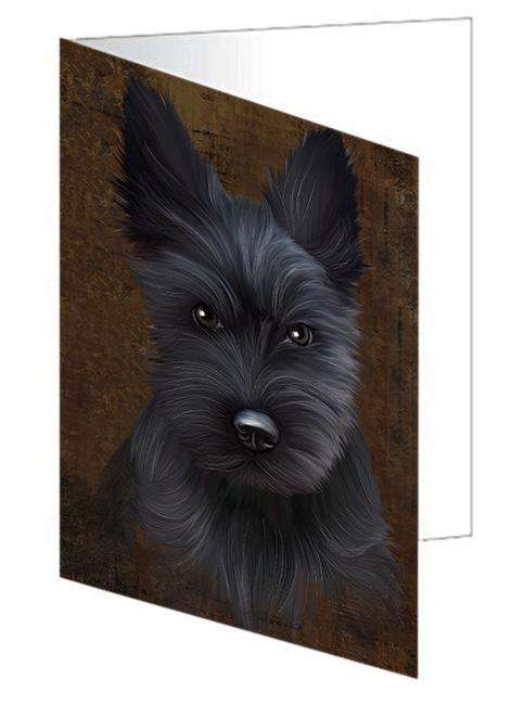 Rustic Scottish Terrier Dog Handmade Artwork Assorted Pets Greeting Cards and Note Cards with Envelopes for All Occasions and Holiday Seasons GCD67463
