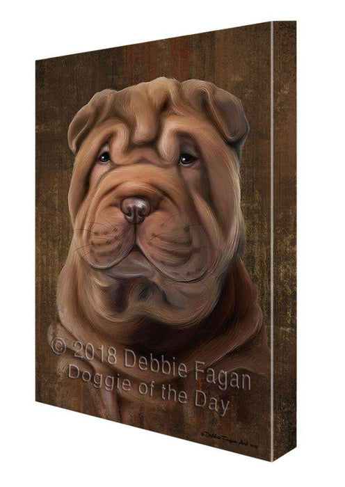 Rustic Shar Pei Dog Canvas Print Wall Art Décor CVS70550