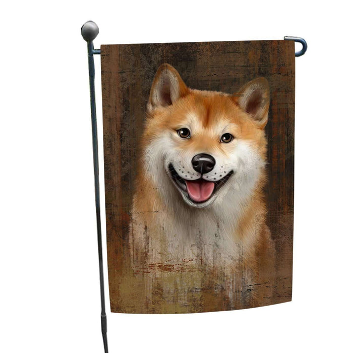 Rustic Shiba Inu Dog Garden Flag GFLG48331