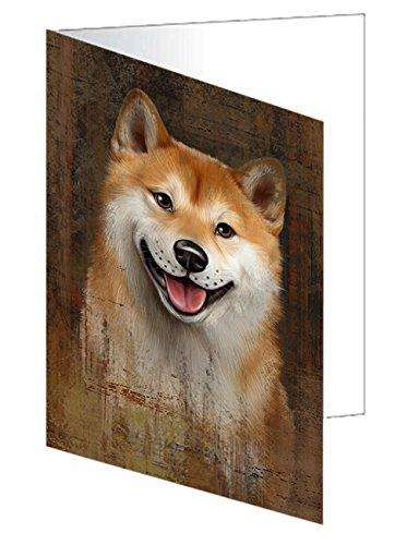 Rustic Shiba Inu Dog Handmade Artwork Assorted Pets Greeting Cards and Note Cards with Envelopes for All Occasions and Holiday Seasons GCD49295
