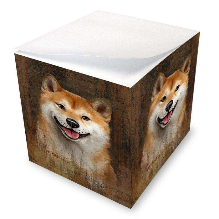 Rustic Shiba Inu Dog Note Cube NOC48238