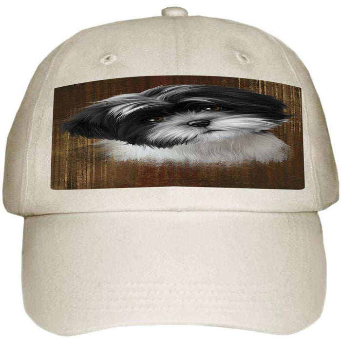 Rustic Shih Tzu Dog Ball Hat Cap HAT52473