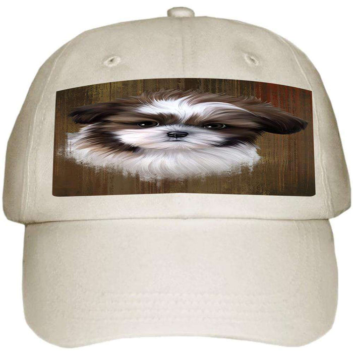 Rustic Shih Tzu Dog Ball Hat Cap HAT52479