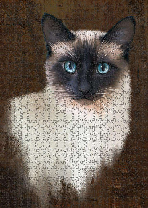 Rustic Siamese Cat Puzzle with Photo Tin PUZL85084