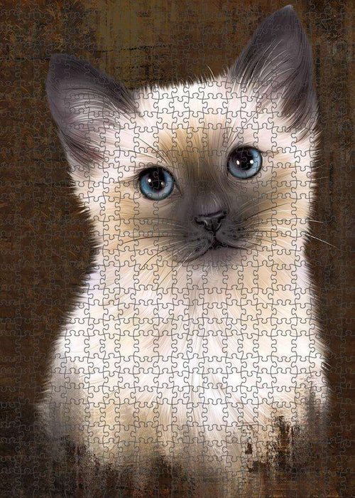 Rustic Siamese Cat Puzzle with Photo Tin PUZL85088