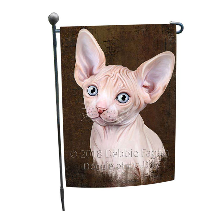 Rustic Sphynx Cat Garden Flag GFLG54548