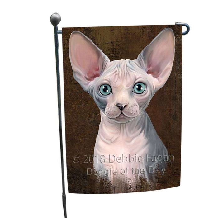 Rustic Sphynx Cat Garden Flag GFLG54549