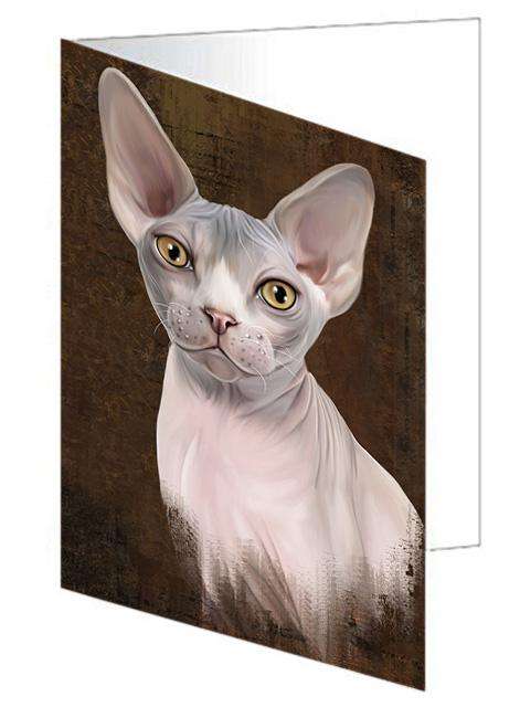Rustic Sphynx Cat Handmade Artwork Assorted Pets Greeting Cards and Note Cards with Envelopes for All Occasions and Holiday Seasons GCD67481