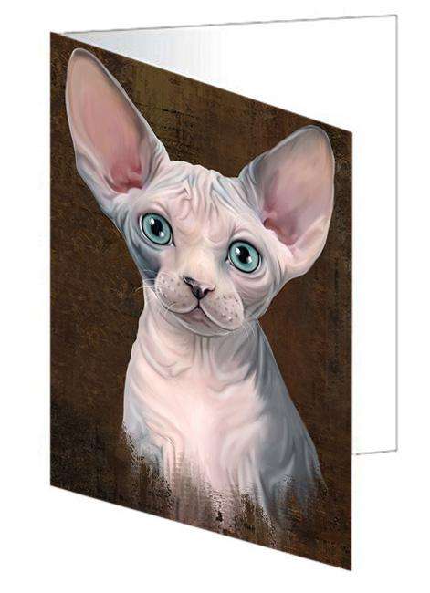 Rustic Sphynx Cat Handmade Artwork Assorted Pets Greeting Cards and Note Cards with Envelopes for All Occasions and Holiday Seasons GCD67490