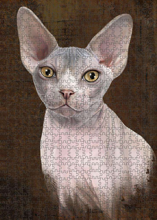 Rustic Sphynx Cat Puzzle with Photo Tin PUZL85092