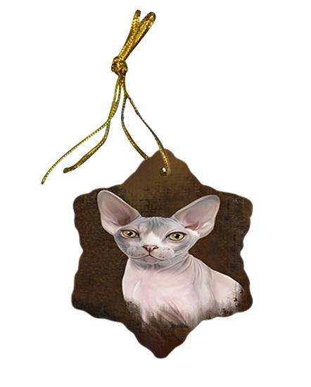 Rustic Sphynx Cat Star Porcelain Ornament SPOR54475