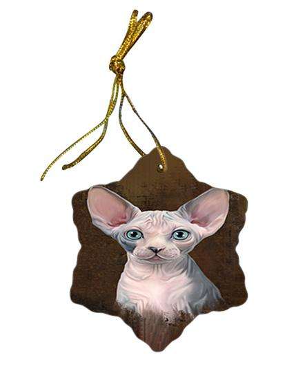 Rustic Sphynx Cat Star Porcelain Ornament SPOR54478