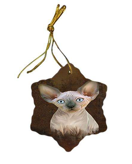 Rustic Sphynx Cat Star Porcelain Ornament SPOR54479