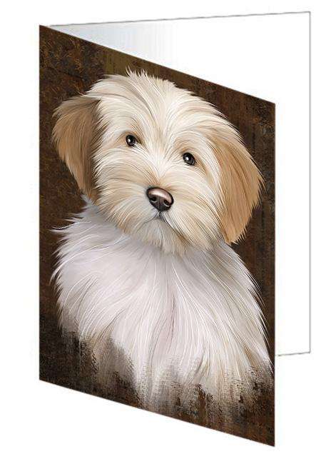 Rustic Tibetan Terrier Dog Handmade Artwork Assorted Pets Greeting Cards and Note Cards with Envelopes for All Occasions and Holiday Seasons GCD67508