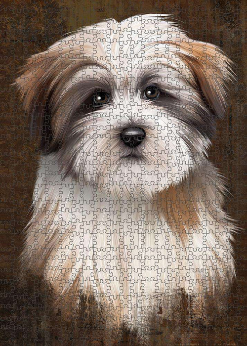 Rustic Tibetan Terrier Dog Puzzle with Photo Tin PUZL85120
