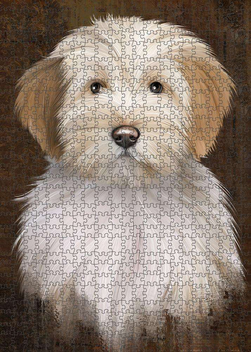 Rustic Tibetan Terrier Dog Puzzle with Photo Tin PUZL85128