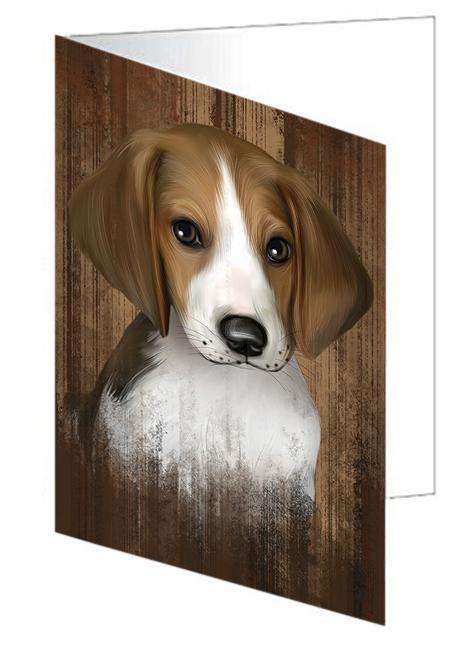 Rustic Treeing Walker Coonhound Dog Handmade Artwork Assorted Pets Greeting Cards and Note Cards with Envelopes for All Occasions and Holiday Seasons GCD52784