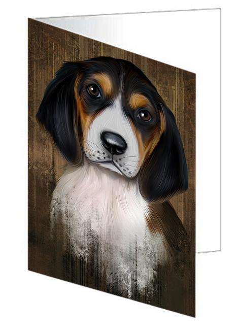 Rustic Treeing Walker Coonhound Dog Handmade Artwork Assorted Pets Greeting Cards and Note Cards with Envelopes for All Occasions and Holiday Seasons GCD52787