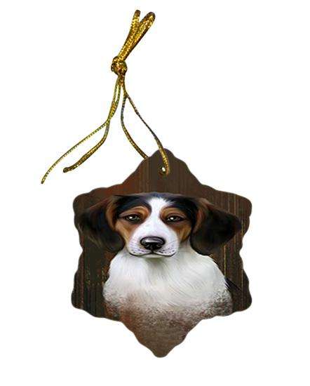Rustic Treeing Walker Coonhound Dog Star Porcelain Ornament SPOR50483