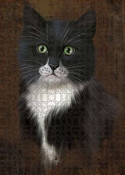 Rustic Tuxedo Cat Puzzle with Photo Tin PUZL85140