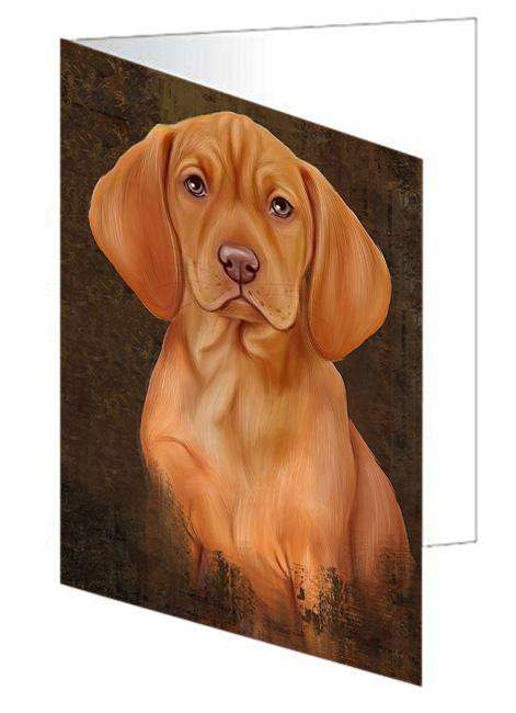 Rustic Vizsla Dog Handmade Artwork Assorted Pets Greeting Cards and Note Cards with Envelopes for All Occasions and Holiday Seasons GCD67523