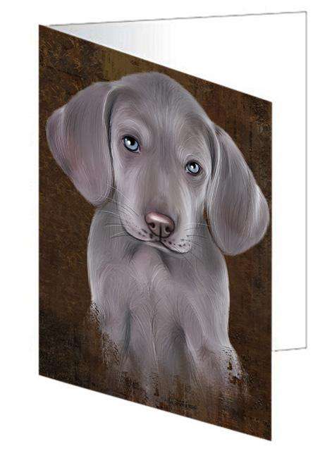 Rustic Weimaraner Dog Handmade Artwork Assorted Pets Greeting Cards and Note Cards with Envelopes for All Occasions and Holiday Seasons GCD67526