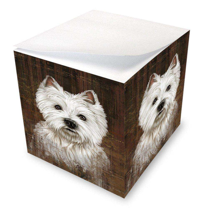 Rustic West Highland White Terrier Dog Note Cube NOC48269