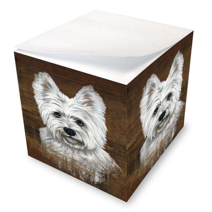 Rustic West Highland White Terrier Dog Note Cube NOC48270