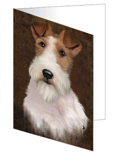 Rustic Wire Fox Terrier Dog Handmade Artwork Assorted Pets Greeting Cards and Note Cards with Envelopes for All Occasions and Holiday Seasons GCD67541
